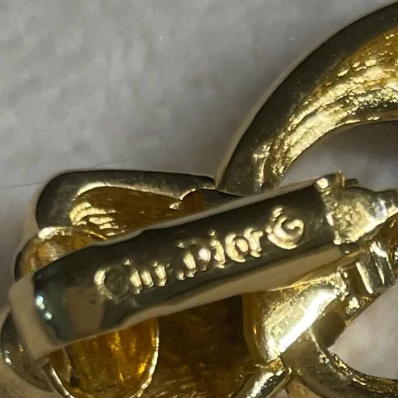 Christian Dior Vintage Grosse Gold Plated Clip-on Earrings - Picture 12 of 12